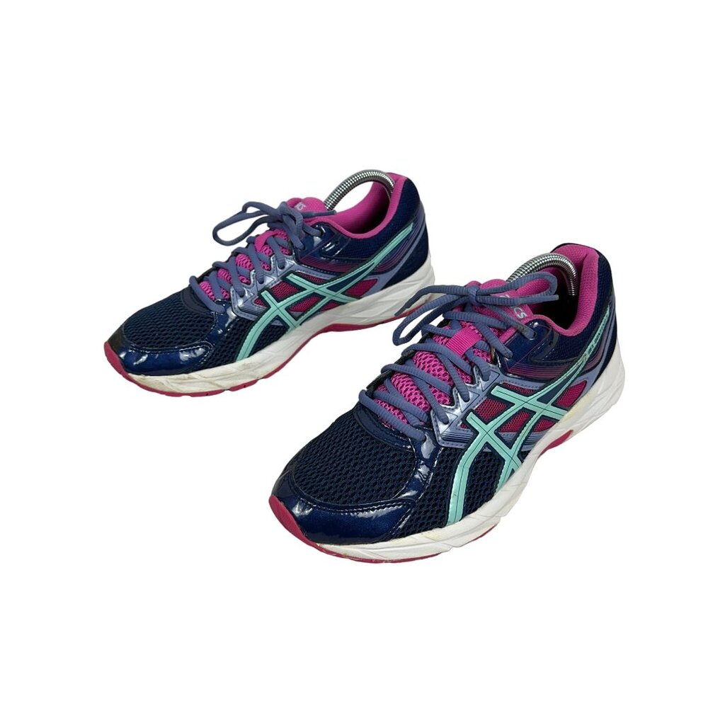 Asics Gel Contend 3 Womens Running Shoes Size 9.5 Navy/Pink Mesh & Synthetic